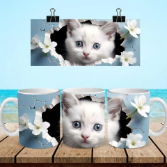 Imagen de +100 Plantillas Tazas 3D Gatos