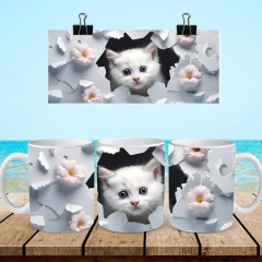 +100 Plantillas Tazas 3D Gatos