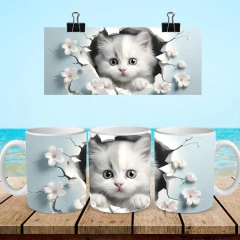 +100 Plantillas Tazas 3D Gatos - PlantillasyVectores