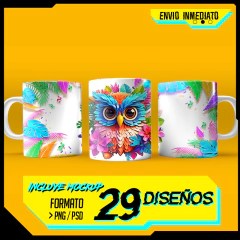 Plantillas Tazas 3D Animales Naturaleza V4