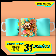 Plantillas Tazas 3D Animales Naturaleza V5