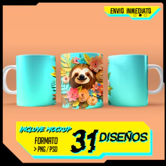 Plantillas Tazas 3D Animales Naturaleza V5