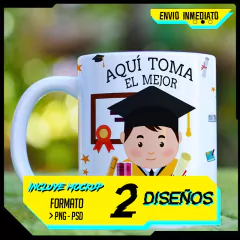 Plantillas Sublimación Tazas Aquí Toma Graduado