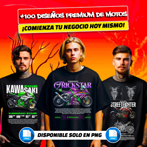 Mega Pack Motos en Tendencia +100 Diseños - comprar online