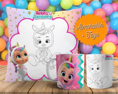 Plantillas Cojines + Tazas Infantiles P/ Pintar V2 - comprar online