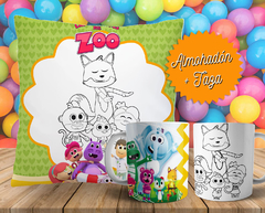 Imagen de Plantillas Cojines + Tazas Infantiles P/ Pintar V2