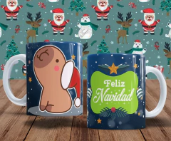 Plantillas Tazas Capibara Navidad