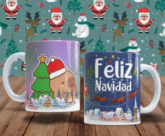 Plantillas Tazas Capibara Navidad en internet