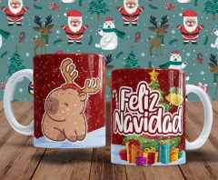 Imagen de Plantillas Tazas Capibara Navidad