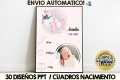 Kit Imprimible Cuadros Nacimiento | 30 Diseños Editables Ppt