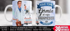Plantillas Sublimación Tazas - Profesiones Medicas + Regalo!