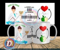 Plantillas Sublimación Tazas - Profesiones Medicas Vol.2 - PlantillasyVectores