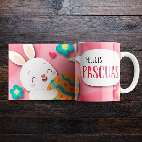 Plantillas Sublimación Tazas - Mini Pack Conejio De Pascua