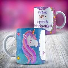 Plantilla Sublimación Tazas Unicornios | Editable Psd - comprar online