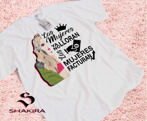 Plantillas Sublimación Poleras Multiuso Shakira + Bizarrap