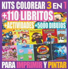 3x1 Kit Imprimible Libros Colorear + Dibujos + Actividades - comprar online