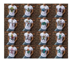 Plantillas Vectores Sublimación Poleras Zombies - comprar online