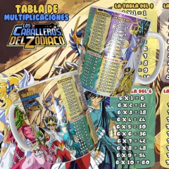 Plantillas Sublimación Tazas - Tablas Multiplicar Anime - tienda online