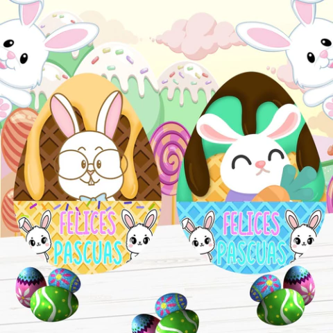 Plantillas Sublimación Cojines Huevito Pascua Vol.3