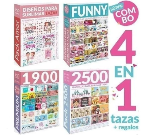 Super Combo 10000 Plantillas Pack Sublimación Tazas Vectores