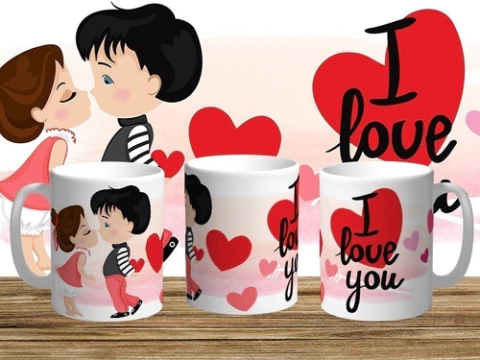 Plantillas Sublimación Tazones Día Del Amor Animados