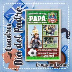 Kit Imprimible Cuadros Día Del Padre Fútbol | Editables Psd - PlantillasyVectores