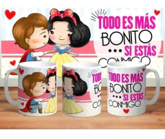 Plantillas Sublimación Tazas Día Del Amor Princesas Disney - comprar online