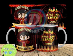 Plantillas Sublimación Tazas - Día Padre / Papá Superheroe - PlantillasyVectores