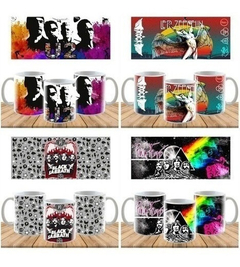 10 Plantillas Sublimación Tazas - Bandas De Rock Vol.1