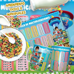 Imagen de Plantillas Sublimación Tazas + Individual Tabla Multiplicar