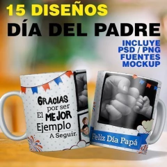 Plantillas Dia Del Padre - Collage - Sublimacion Tazones