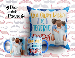 Plantillas Sublimación Cojines + Tazas Día Del Padre Duos - PlantillasyVectores