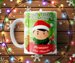 Plantillas Tazas - Aquí Toma Familia En Navidad - PlantillasyVectores