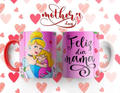 Plantillas Sublimación Tazas + Cojines Madre Princesas