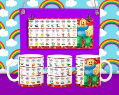 Plantillas Sublimación Tazas - Abecedario en internet