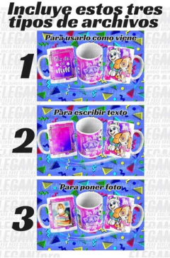 20 Plantillas Sublimación Tazas Infantiles Para Pintar Vol.1 - comprar online