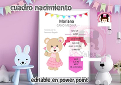 Kit Imprimible Cuadros Bebé Nacimiento V4 | Editables Ppt en internet