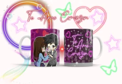 Plantillas Sublimación Tazones Día Del Amor Anime Neón Vol.8 en internet