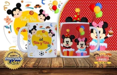 Pack 2x1 Sublimación Tazas + Almohadones Mickey Y Sus Amigos - comprar online