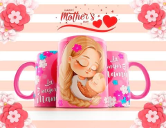 Plantillas Sublimación Cojín + Tazas Día De La Madre Vol.4