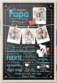 Imagen de Kit Imprimible Cuadros Día Del Padre Pizarra | Editable Ppt