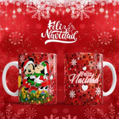 Plantillas Sublimación Tazas Mickey Navidad - PlantillasyVectores
