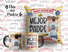 Imagen de Plantillas Sublimación Cojines + Tazas Día Del Padre Duos