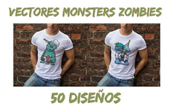 Plantillas Vectores Sublimación Poleras Zombies