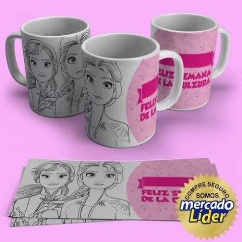 20 Plantillas Sublimación Tazas Infantiles Para Pintar #3