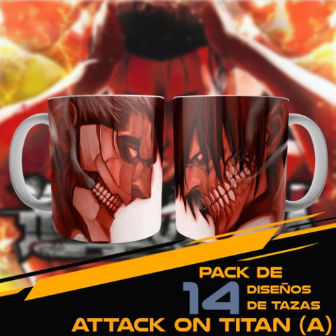 14 Plantillas Sublimación Tazas | Ataque A Los Titanes