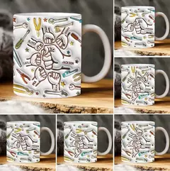 Plantillas Para Tazas Día Del Padre Manitos 3D Infladas - comprar online