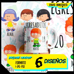 Plantillas Sublimación Tazas Graduación Egresaditos V1