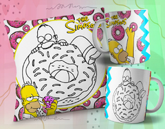 Plantillas Cojines + Tazas Infantiles P/ Pintar V4