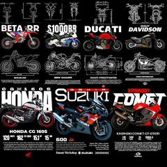 Mega Pack Motos en Tendencia +100 Diseños - comprar online